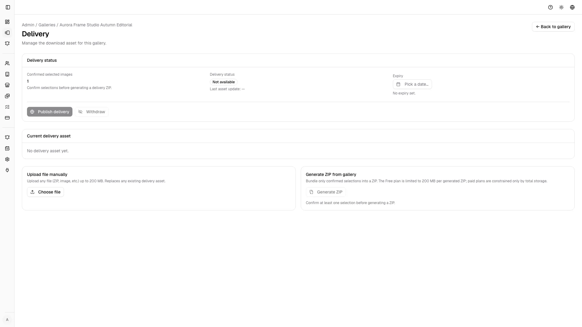 Upload and delivery