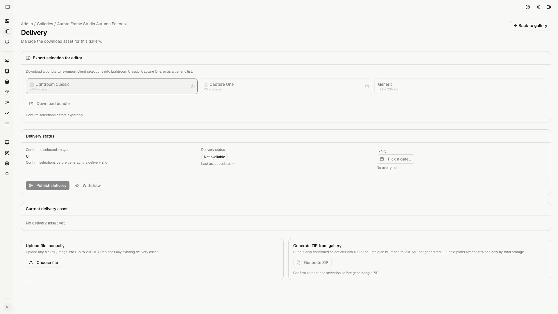 Upload and delivery