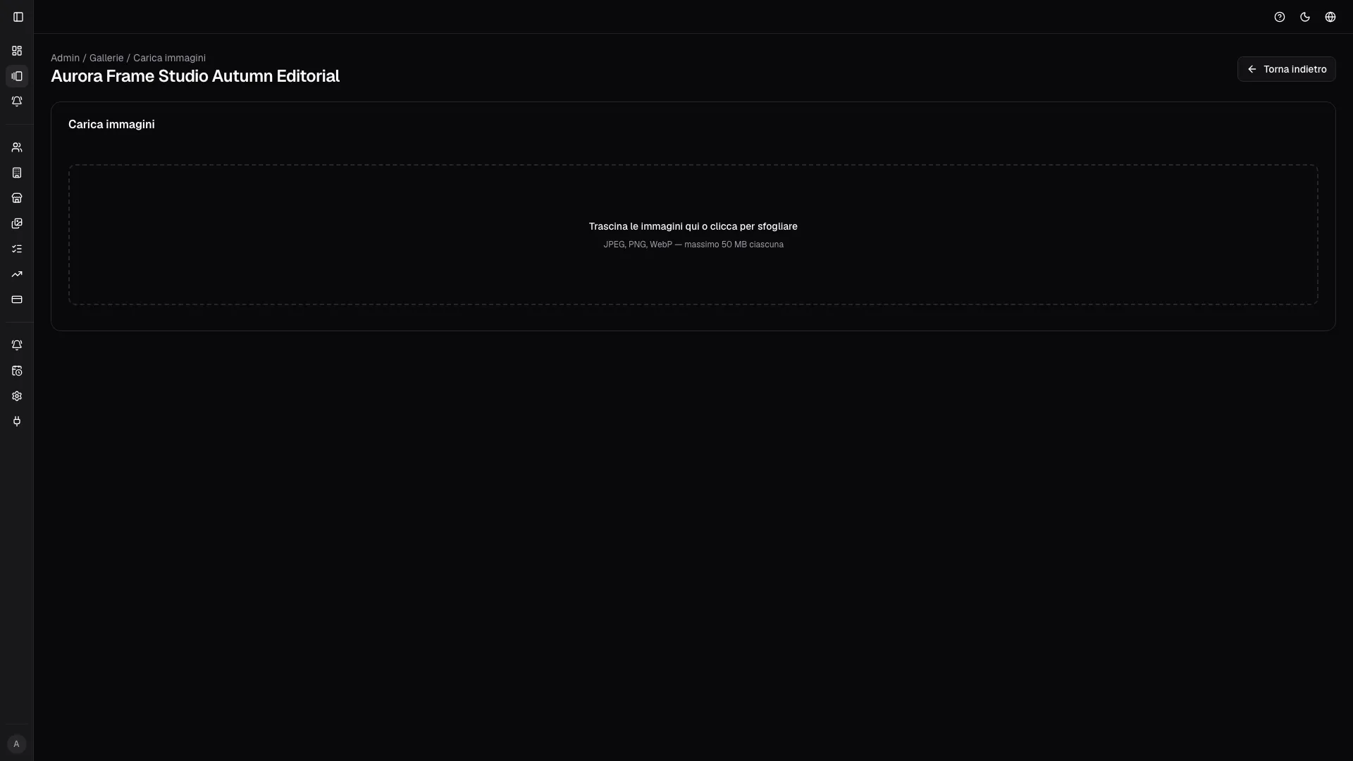 Pagina upload galleria