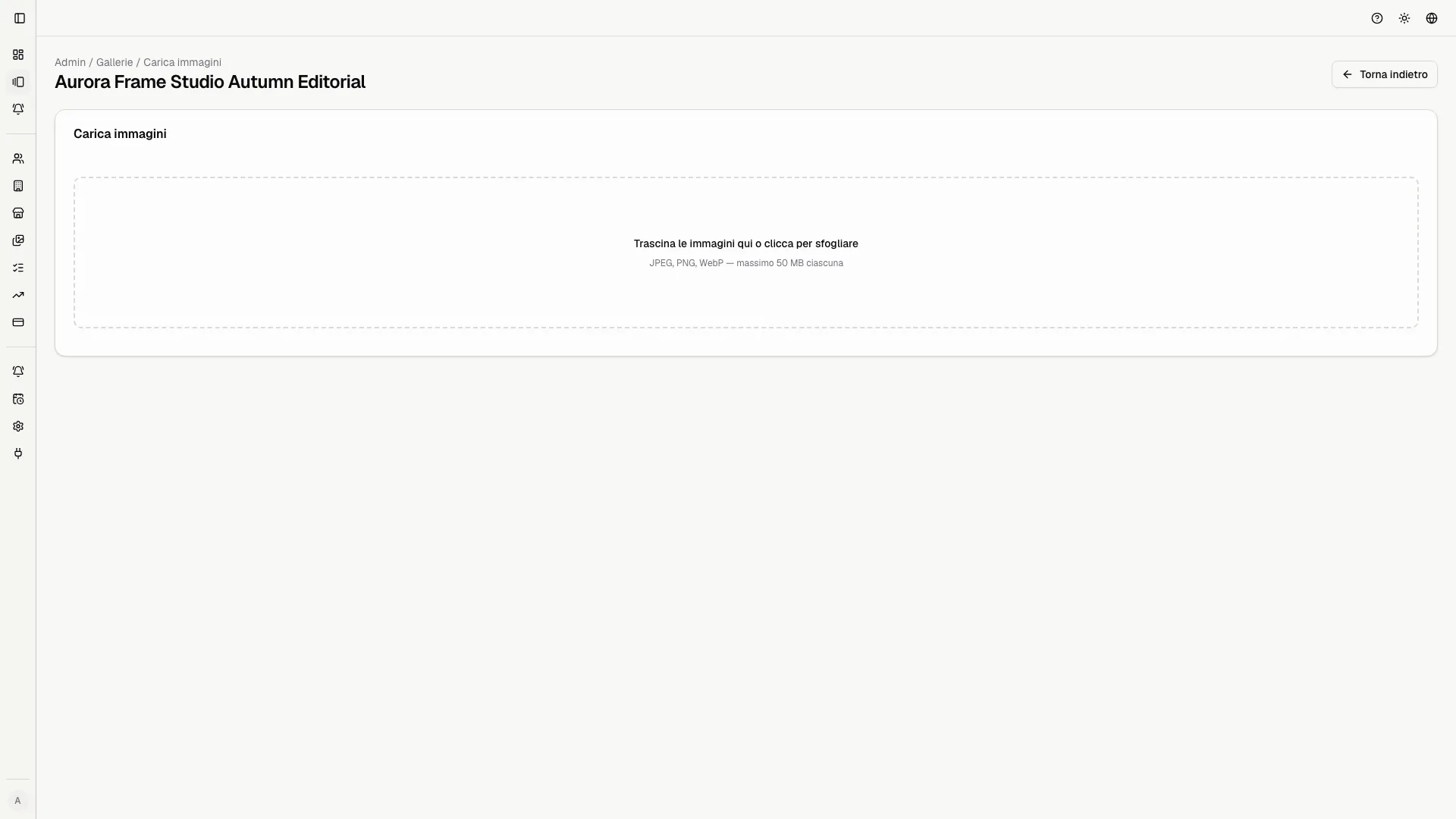 Pagina upload galleria