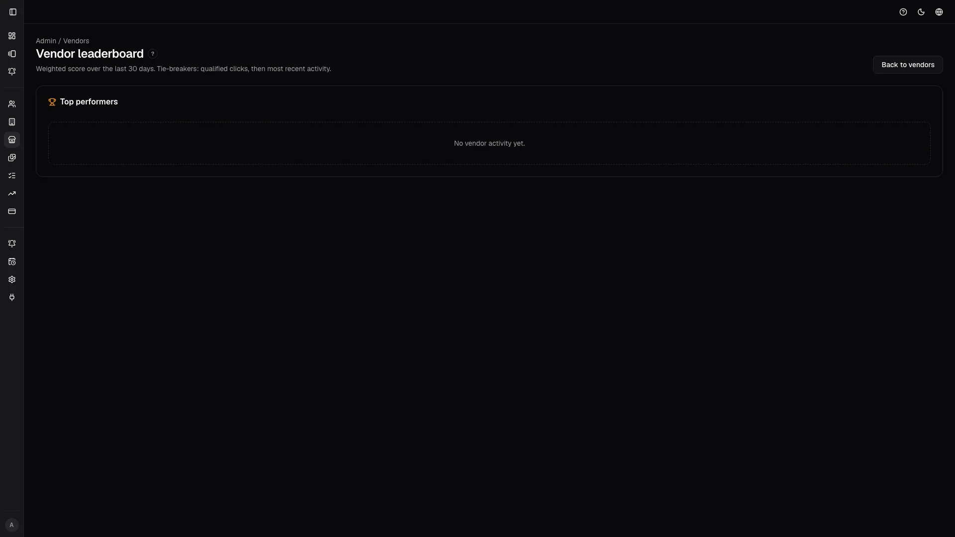 Vendor leaderboard